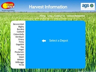 SunRice harvest information website