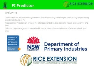 PI Predictor crop timing website